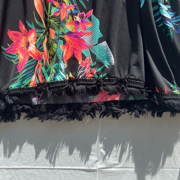 Worthington Black Top with Vibrant Floral Design - Picture 3 of 4